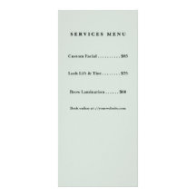 Lista de Preços Minimalista de Esteticista Verde A