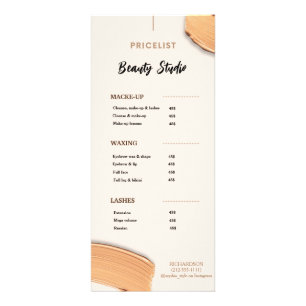 Panfleto Lista de preços mínimos de salão de estética Doura