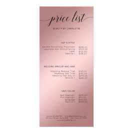 Panfleto Lista de preços moderna, rosegold (Imitat)