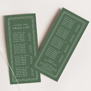 Panfleto Lista de Preços Moldura Dupla Avery Rustic Verde E