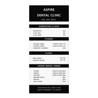 Panfleto Lista de Preços Ortodontista Moderno Dentista Pret