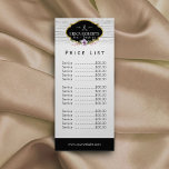 Panfleto Lista de Preços | Pêlos Estylist Vintage Floral &<br><div class="desc">Hair Stylist Vintage Floral Rustic Wood List Cards Rack Cards</div>
