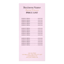 Lista de Preços R do Artista Lash Moderno e Elegan