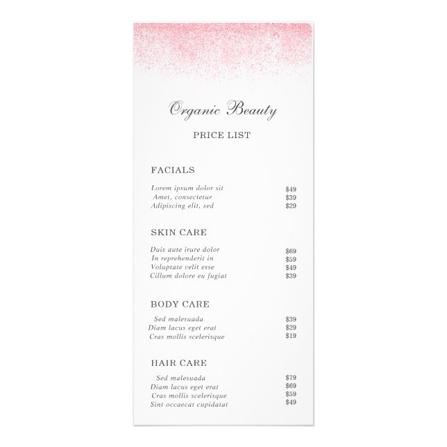 Panfleto Lite rosa, Lite, Beleza Salon (Frente)