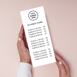 Panfleto Logotipo comercial profissional Serviço preto e br