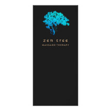 Logotipo de árvore do Elegante Turquoise Zen preto