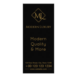 Panfleto Logotipo Diamond Preto e Dourado