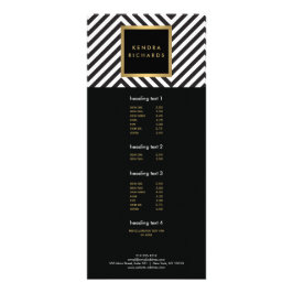 Panfleto Logotipo Dourado do Glam de Padrão Preto e Branco