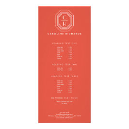 Panfleto Logotipo Monograma Empilhado Art Deco em Coral