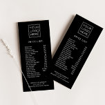 Panfleto Logotipo personalizado profissional | Serviços da<br><div class="desc">Este menu de serviços e lista de preços pretos simples e profissional apresenta um elegante modelo de texto branco com o seu próprio logótipo personalizado no topo. A parte principal do cartão contém sua lista de serviços com os preços correspondentes, para uma aparência minimalista que funciona tanto para um negócio...</div>