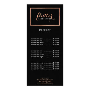 Panfleto Logotipo Rosa simples Lash Salon preto