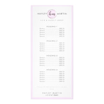 Makeup Artist Beauty Salon Elegant Pink Price List