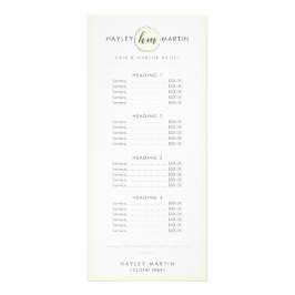 Panfleto Makeup Artist Beauty Salon Professional Price List