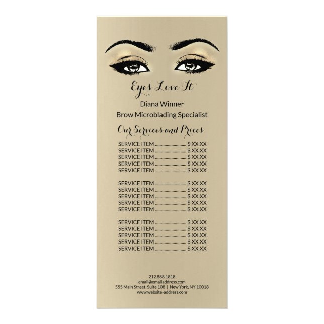 Panfleto Makeup Beauty Salon Name Microblanding Lashes (Frente)