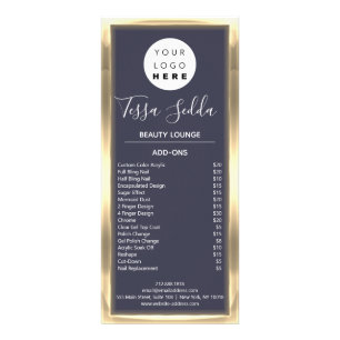 Panfleto Maquiagem de Cabelo, Manicure Dourado Elegante