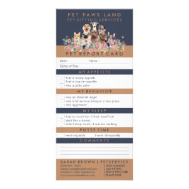 Panfleto Marinho Marrom Tone Pet Report Embarcar Cães Cutes