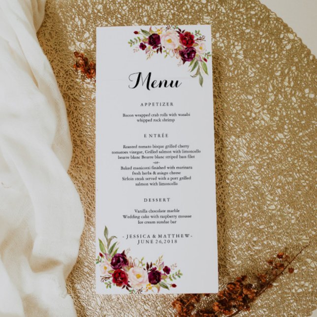 Panfleto Marsala Burgundy Rustic Floral (Criador carregado)