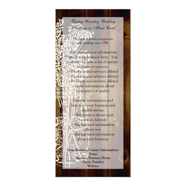 Panfleto Mason Jar Stamp on Dark Wood Plank (Frente)