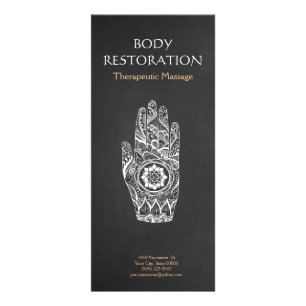 Panfleto Massagem Terapista Henna Lotus Tattoo Mão 4