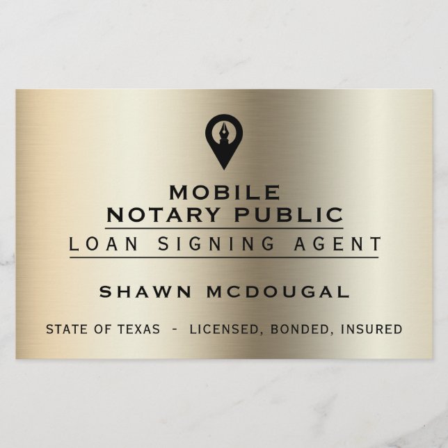 Panfleto metálico falso elegante (Frente)