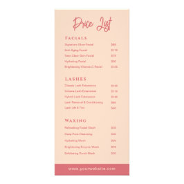 Panfleto Minimalist Rose & Ivory Salon Beauty Price List 