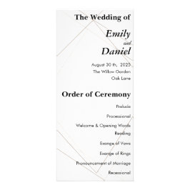 Panfleto Minimalist Wedding Program – Simple & Elegant