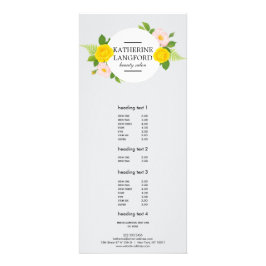 Panfleto Mínimo Floral Wreath Beauty Salon Black Estiriped