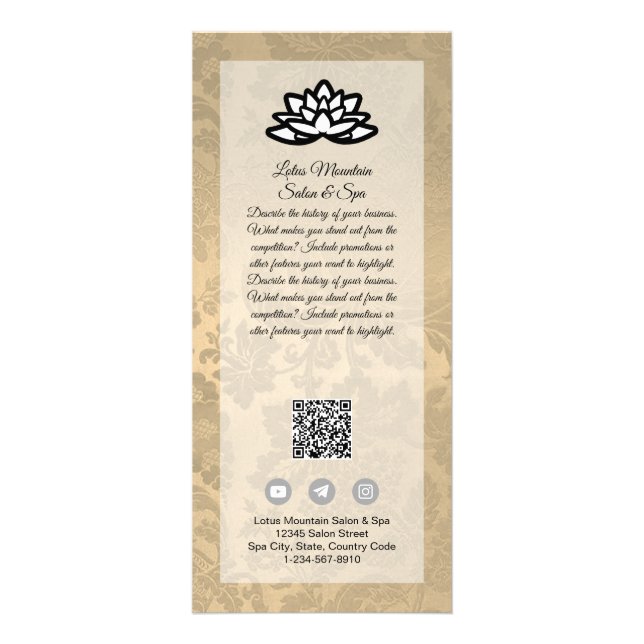 Panfleto Modelo da placa Spa do Omã de Omã de Damask Person (Frente)