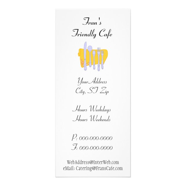 Panfleto Modelo de anúncio do restaurante personalizado din (Frente)