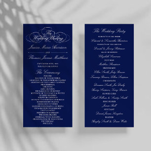 Panfleto Modelo do Programa de Casamento Azul e Branco do M