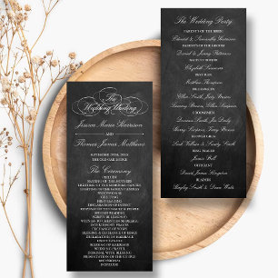 Panfleto Modelo do Programa de Casamento de Chalkboard Eleg