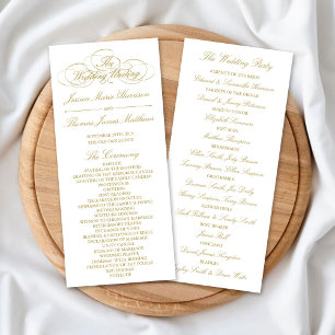 Panfleto Modelo do Programa de Casamento Dourado e Branco E