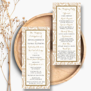 Panfleto Modern Brown Paisley Wedding