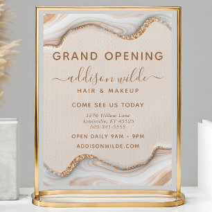 Panfleto Moderno de Ágata Mármore Brilho Dourado E