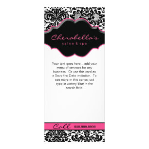 Panfleto Moldura Floral Cor-de-Rosa Preto para Placa-Rack
