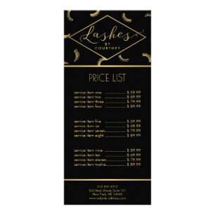 Panfleto Muitos padrões Lash Salon Black/Dourado