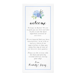 Panfleto Notas de boas-vindas - Blue Floral Hydrangea
