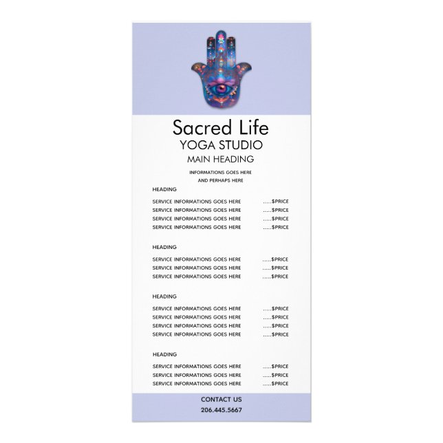Panfleto Olho da Iluminação | Design da Mão de Hamsa (Frente)