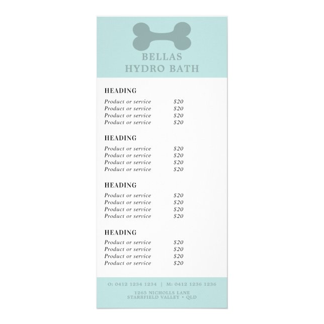 Panfleto Osso Do Cachorro Mint E Teal (Frente)