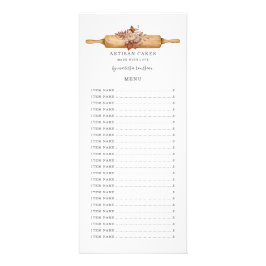 Panfleto Padaria Pastelaria Chef Aquarela Floral Rolagem Pi