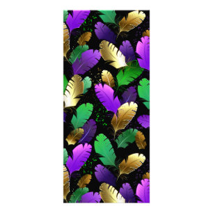 Panfleto Padrão contínuo com penas de Mardi Gras