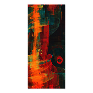 Panfleto Padrão de Abstrato de Arte Moderno Vermelho Azul-L