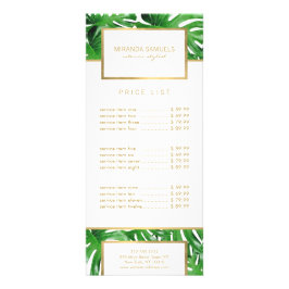 Panfleto Padrão de Folhas Tropicais de Monstera de Aquarela