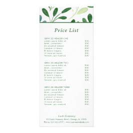 Panfleto Padrão de Greenern Lista de Preços Modernos