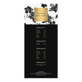 Panfleto Padrão Floral Preto Vintage