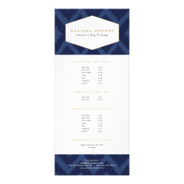 Panfleto Padrão Ikat na placa de rack do Designer Azul