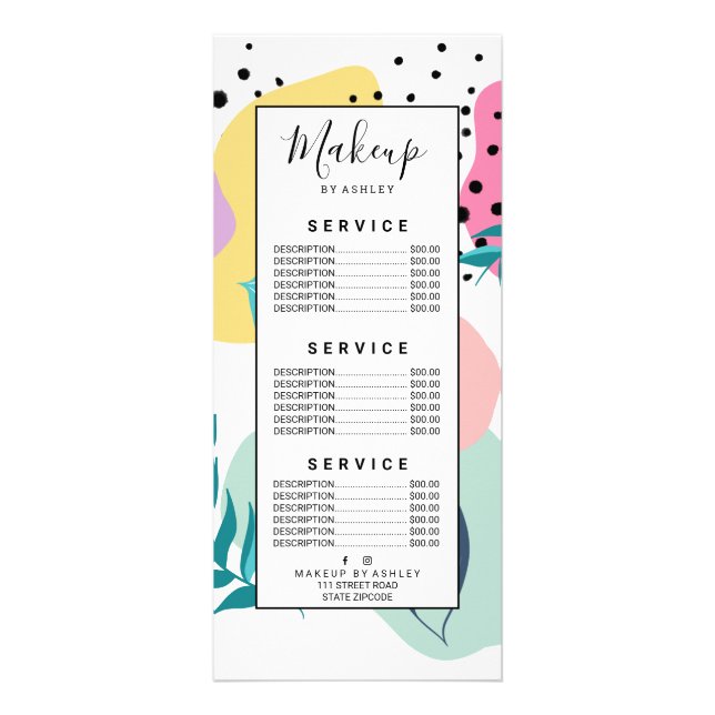 Panfleto Pastel em forma geométrica do padrão das folhas tr (Frente)