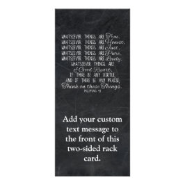 Panfleto Pense na escritura cristã da bíblia destas coisas