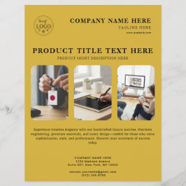 Panfleto Personalizado M Dourado Metálico para Pro