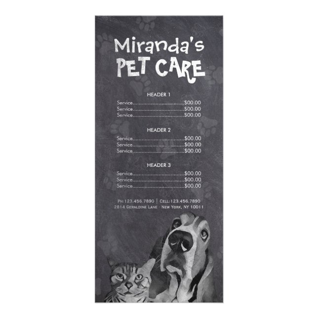 Panfleto Pet Care Sitting Grooming Beaut Salon Price List (Frente)